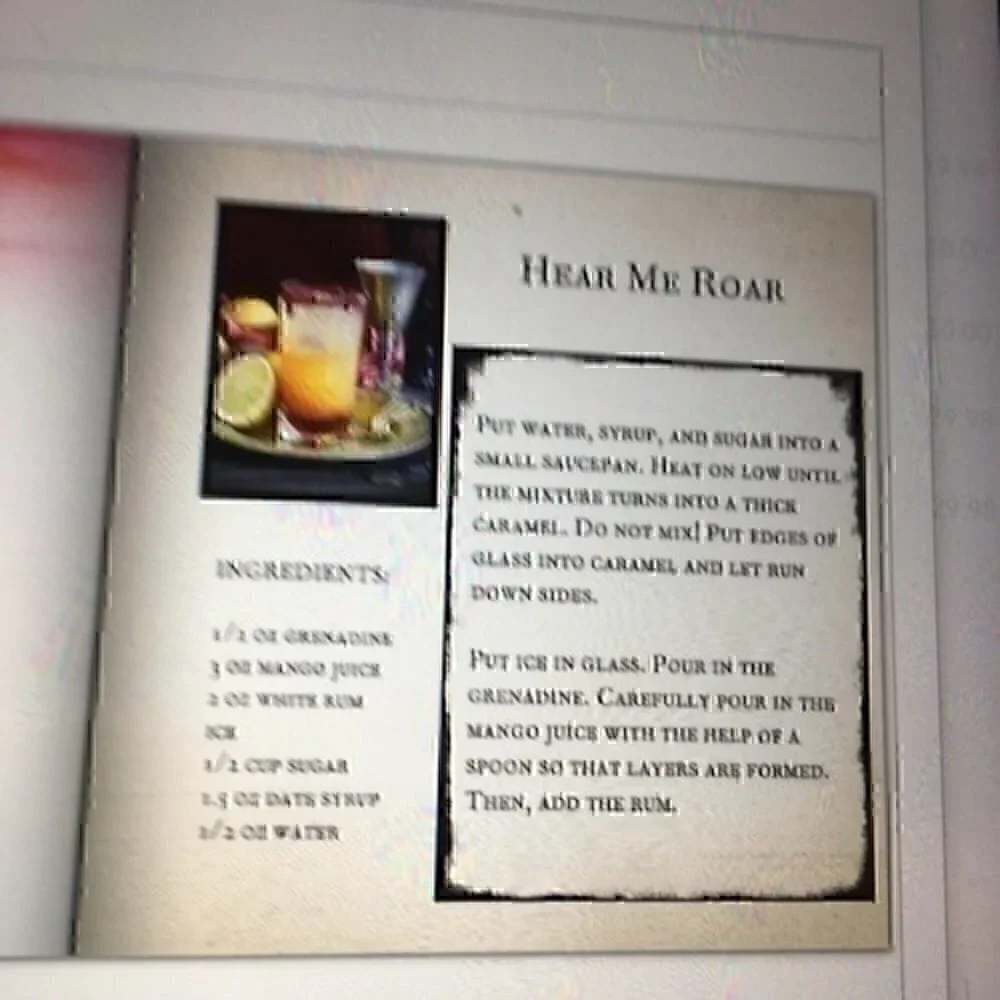 20 page hardcover Game of Thrones Cocktail book